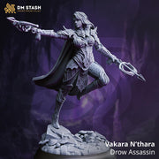 Dark Elf Female Fighter Assassin PC/ NPC Miniature | 28mm, 32mm,54mm,75mm, 100mm Scales | Dungeons and Dragons Pathfinder | DM Stash - Only-Games