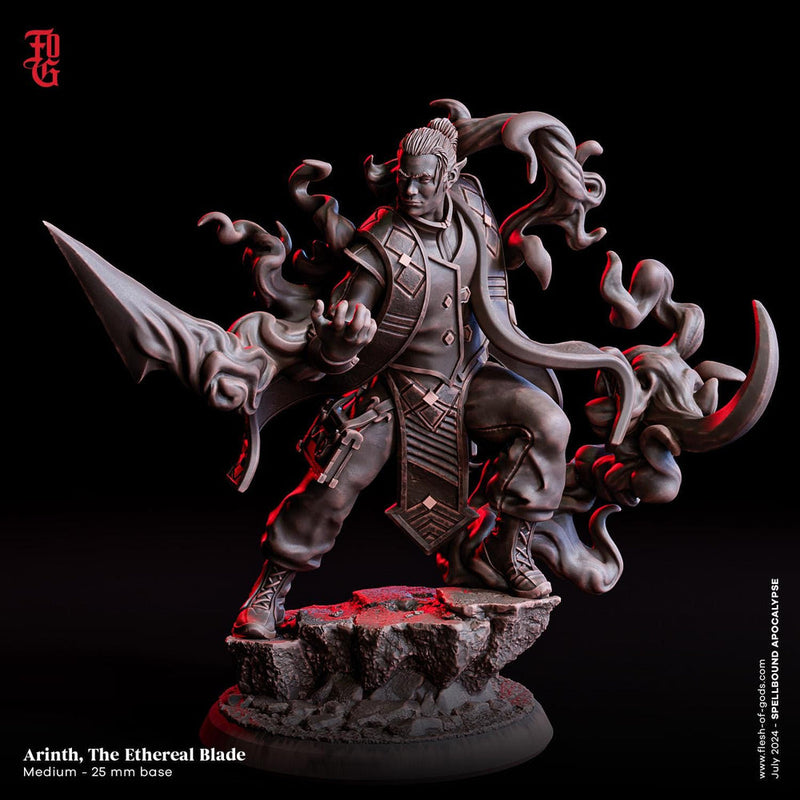 Half-Elf, Elf Monk,  PC / NPC DnD 5e | 28mm, 32mm, 54mm, 75mm, 100mm Scale Resin Miniature | Dungeons and Dragons | Flesh of Gods - Only-Games