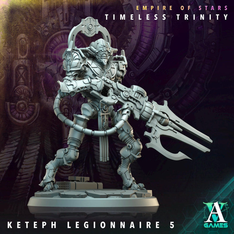 Sci-Fi Miniature Robot Legionnaire, Timeless Trinity | Base Diameter Sizes: 25mm,32mm, 50mm, 65mm,80mm | Resin Mini | Archvillain Games - Only-Games