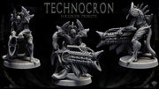 Sci-Fi Miniature Robot Infantry, H.R Giger Style | Base Diameter Sizes: 25mm,32mm, 50mm, 65mm,80mm | Resin Mini | Mini Monster Mayhem - Only-Games