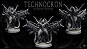 Sci-Fi Miniature Robot Infantry, H.R Giger Style | Base Diameter Sizes: 25mm,32mm, 50mm, 65mm,80mm | Resin Mini | Mini Monster Mayhem - Only-Games