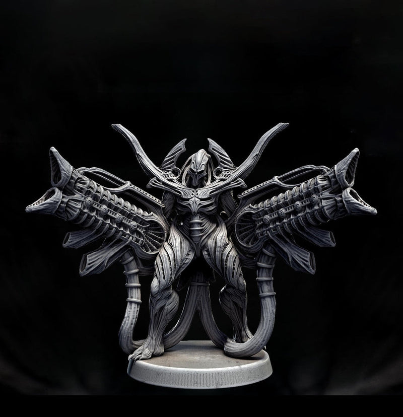 Sci-Fi Miniature Robot Infantry, H.R Giger Style | Base Diameter Sizes: 25mm,32mm, 50mm, 65mm,80mm | Resin Mini | Mini Monster Mayhem - Only-Games