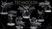 Sci-Fi Miniature Robot Infantry, H.R Giger Style | Base Diameter Sizes: 25mm,32mm, 50mm, 65mm,80mm | Resin Mini | Mini Monster Mayhem - Only-Games
