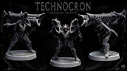 Sci-Fi Miniature Robot Infantry, H.R Giger Style | Base Diameter Sizes: 25mm,32mm, 50mm, 65mm,80mm | Resin Mini | Mini Monster Mayhem - Only-Games