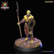 Githyanki Fighter Warrior Polearm and Shield UNPAINTED Resin Miniature | 28mm, 32mm,54mm,75mm,100mm Scale  |Dungeons & Dragons |Clay Cyanide - Only-Games