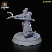 Githyanki Fighter Warrior with Bow UNPAINTED Resin Miniature | 28mm, 32mm,54mm,75mm,100mm Scale |Dungeons & Dragons| Clay Cyanide - Only-Games