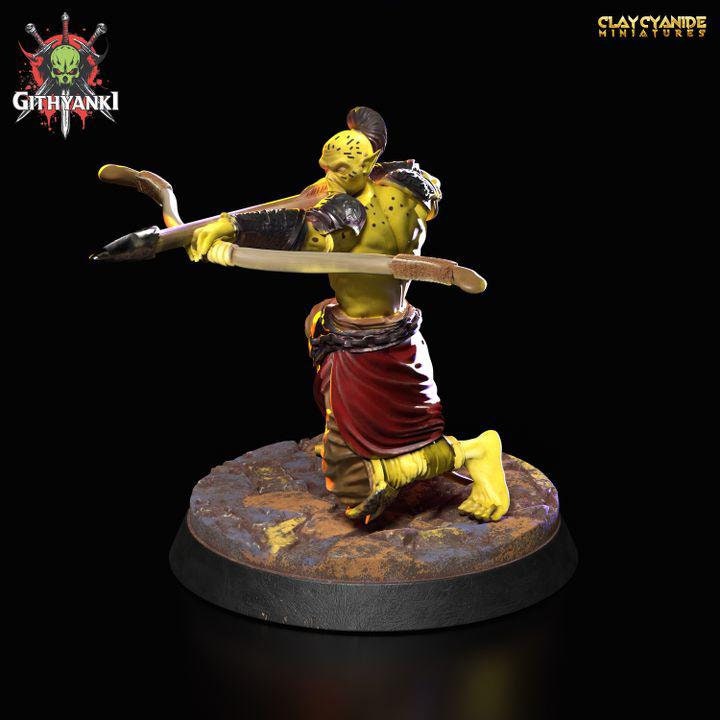 Githyanki Fighter Warrior with Bow UNPAINTED Resin Miniature | 28mm, 32mm,54mm,75mm,100mm Scale |Dungeons & Dragons| Clay Cyanide - Only-Games