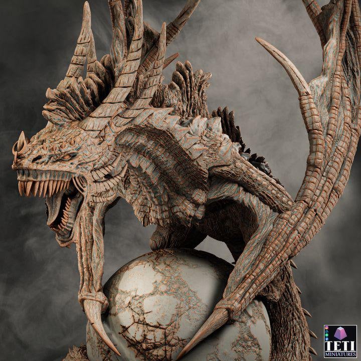 Flying Dragon Beast (4 sizes) D&D Miniature | Young, Adult, Huge, Gargantuan (183mm High) | Resin Statue| Figurine | Dungeons and Dragons 5e - Only-Games