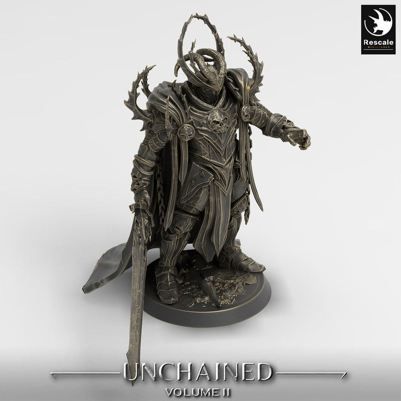 Oathbreaker Paladin, Fighter Battlemaster Great Sword PC / NPC, DnD 5e Unpainted Mini| 28mm, 32mm,54mm,75mm,100mm Scales |Dungeons & Dragons - Only-Games