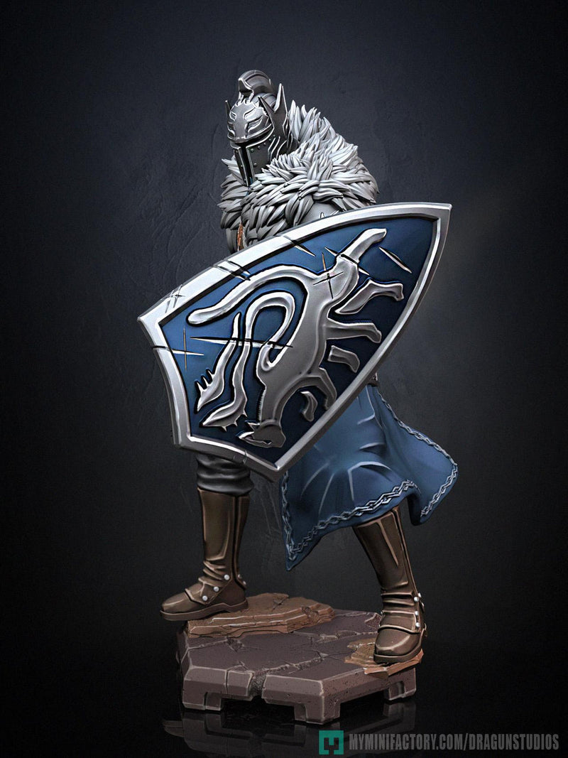 Human Paladin Fighter Sword & Shield |Unpainted Miniature| 5 Sizes/Scales | Pathfinder Figure | DnD | Figurine - Only-Games