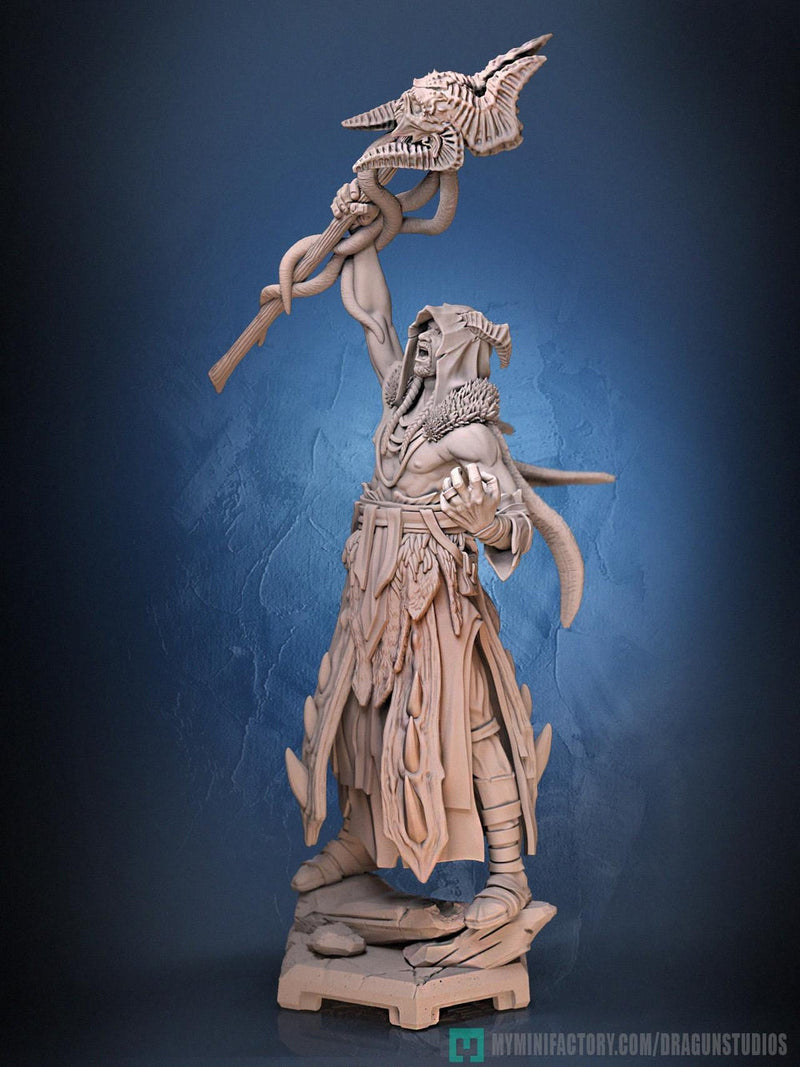 Human Druid, Sorcerer PC / NPC D&D 5e Unpainted Miniature| 28mm,32mm,54mm,75mm,100mm Scales | Pathfinder Figure | RPG | Figurine unpainted | - Only-Games