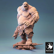 Ogre Chieftain, Half-Orc | 28mm, 32mm,54mm,75mm,100mm Scales | Fantasy Tabletop Mini -D&D 5e Pathfinder Figurine | Rescale Miniatures - Only-Games