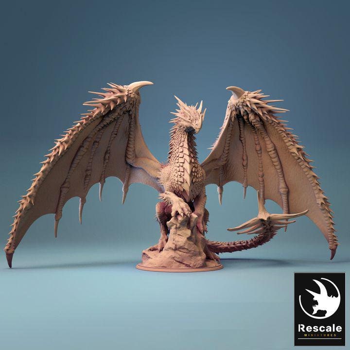 Chromatic Ancient Red Dragon- (4 sizes) D&D Miniature | 360mm Wing Span,175mm Height | Resin Figurine |Dungeons and Dragons 5e Pathfinder - Only-Games
