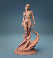 Beautiful Dryad, Female Fey Druid,  PC / NPC Miniature | 28mm, 32mm, 54mm,75mm, 100mm Scales | Pathfinder Figure | DnD |Figurine unpainted | - Only-Games