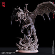 Ancient Gargantuan Dragon with Rider | Resin Miniature | 28mm, 32mm Scales | Dragon Queen | Dungeons and Dragons| Flesh of Gods - Only-Games