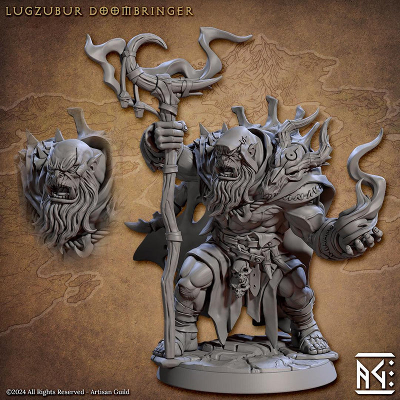 Orc Druid Shaman Wizard | Half Orc PC (2 options) DnD | 28mm, 32mm, 54mm, 75mm, 100mm Scale Miniature | Dungeons and Dragons | Artisan Guild - Only-Games