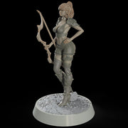 Female Elf, Human Fighter Ranger Sharpshooter, Mini | 28mm,32mm,54mm,75mm,100mm Scale | Resin Dungeons and Dragons D&D 5e  | Pathfinder - Only-Games