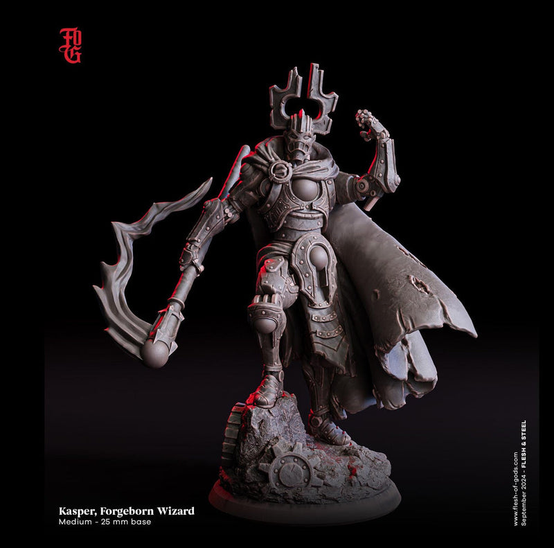 Warforged Wizard, Sorcerer, Warlock | 28mm,32mm,54mm,75mm,100mm Scale Resin Miniature |Dungeons and Dragons D&D 5e Pathfinder |Flesh of Gods - Only-Games