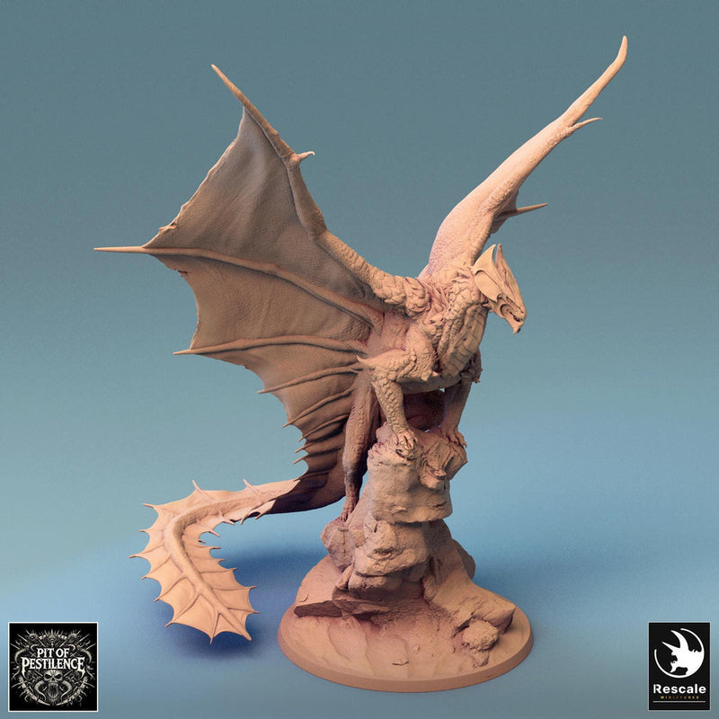 Metallic Ancient Brass Dragon- (4 sizes) D&D Miniature | 190mm Wing Span,223mm Height | Resin Figurine |Dungeons and Dragons 5e Pathfinder - Only-Games