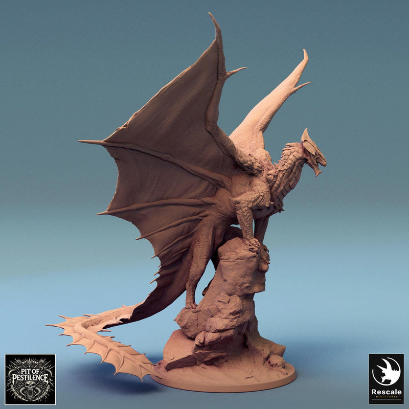 Metallic Ancient Brass Dragon- (4 sizes) D&D Miniature | 190mm Wing Span,223mm Height | Resin Figurine |Dungeons and Dragons 5e Pathfinder - Only-Games