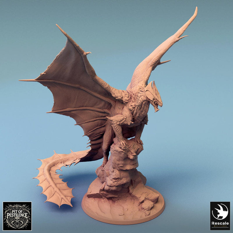Metallic Ancient Brass Dragon- (4 sizes) D&D Miniature | 190mm Wing Span,223mm Height | Resin Figurine |Dungeons and Dragons 5e Pathfinder - Only-Games