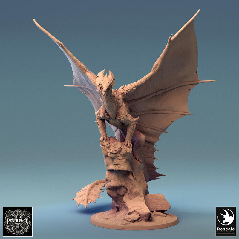 Metallic Ancient Brass Dragon- (4 sizes) D&D Miniature | 190mm Wing Span,223mm Height | Resin Figurine |Dungeons and Dragons 5e Pathfinder - Only-Games
