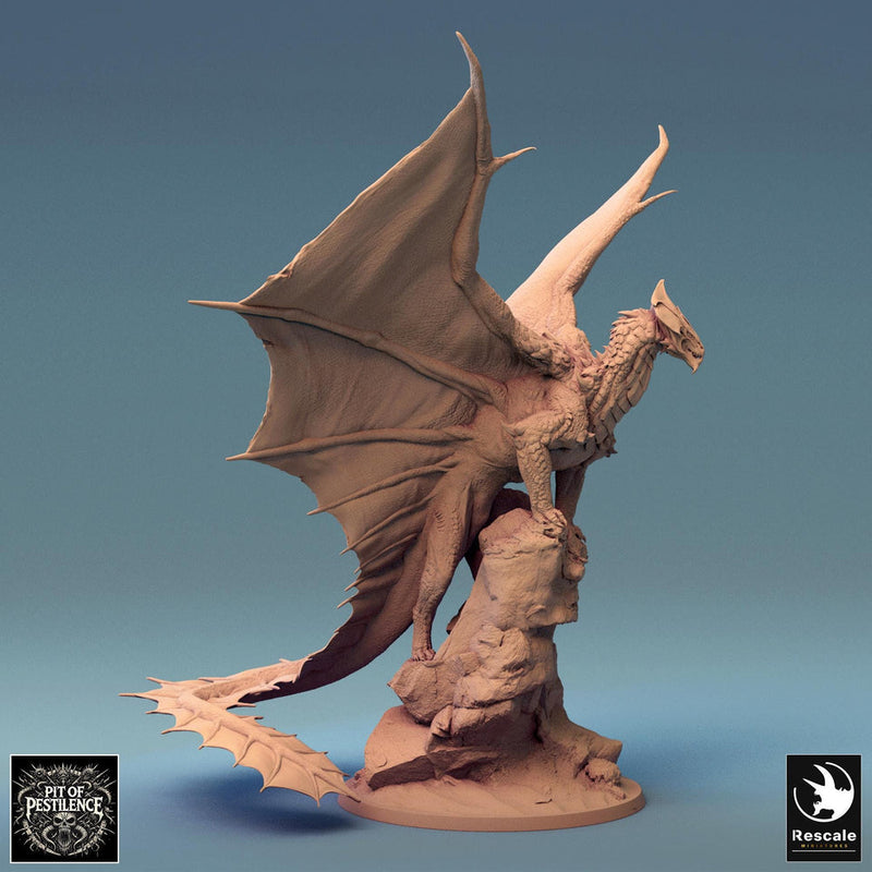 Metallic Ancient Brass Dragon- (4 sizes) D&D Miniature | 190mm Wing Span,223mm Height | Resin Figurine |Dungeons and Dragons 5e Pathfinder - Only-Games