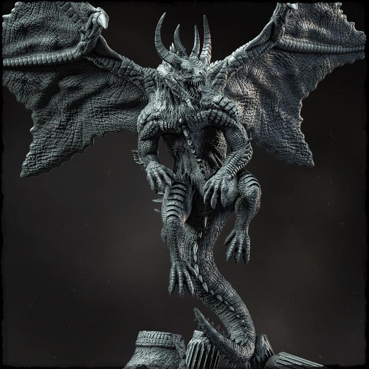 Chromatic Dragon (4 sizes) D&D  Miniature |  230mm Height,  220mm Wing Span | Resin Dragon Statue | Figurine | Dungeons and Dragons 5e - Only-Games