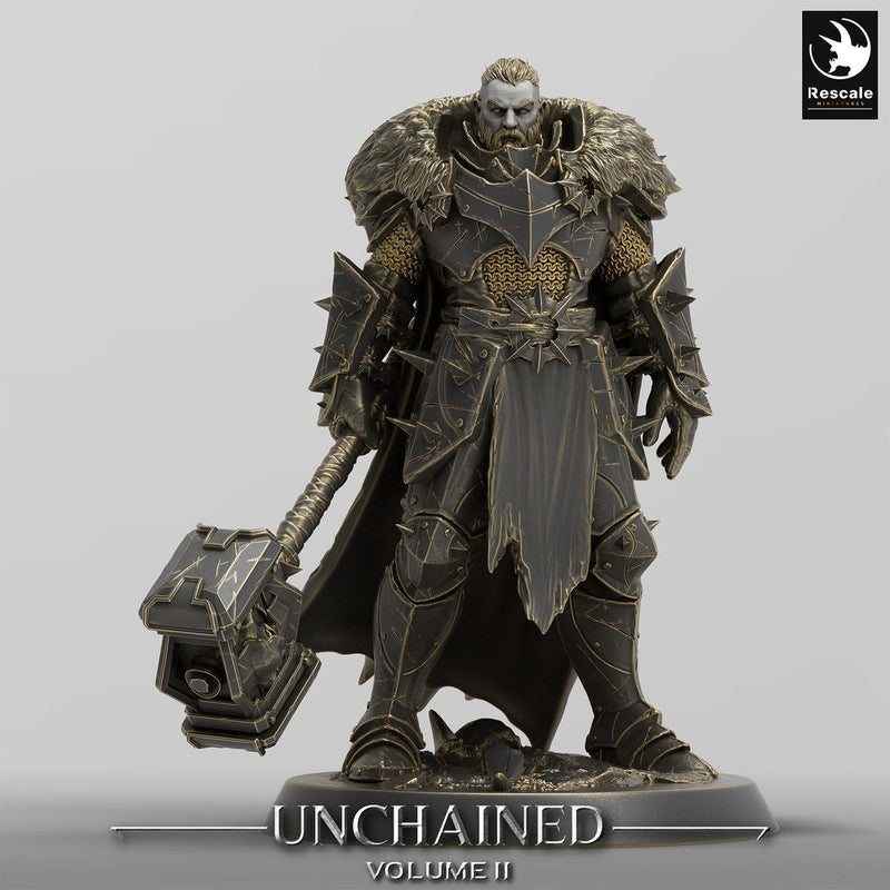 Oathbreaker Paladin, Fighter,Soldier Big Hammer, DnD Unpainted Miniature| 5 Sizes/Scales - Only-Games