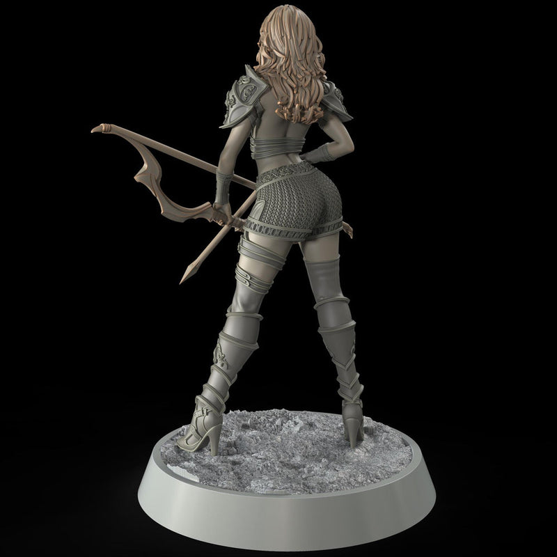 Female Sexy Human Fighter Ranger Sharpshooter, Unpainted | 28mm,32mm,54mm,75mm,100mm Scale | Resin Dungeons and Dragons D&D 5e  | Pathfinder - Only-Games