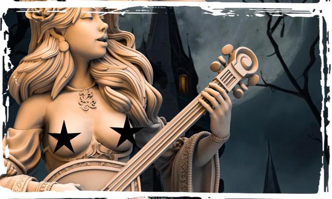 Human Female Bard, Rogue Arcane Trickster, Thief PC NPC Miniature NSFW Topless versions | 28mm,32mm,54mm,75mm,100mm Scales |DnD 5e - Only-Games
