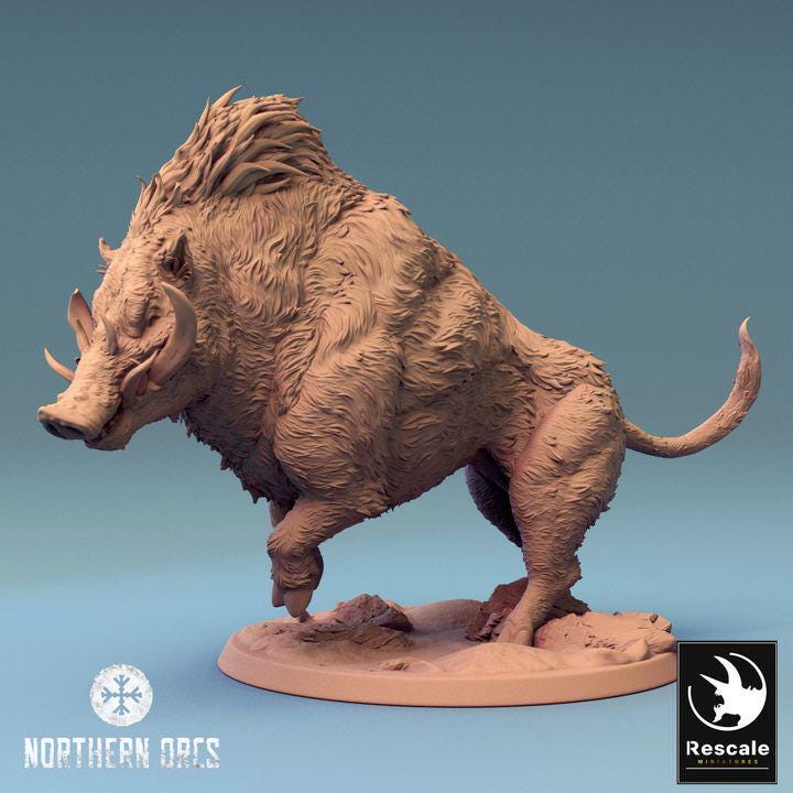 Wild Boar and Giant Boar Miniatures | Dungeons and Dragons 5e  | 28mm,32mm, 54mm, 75mm, 100mm Scale | Pathfinder | Rescale miniatures - Only-Games