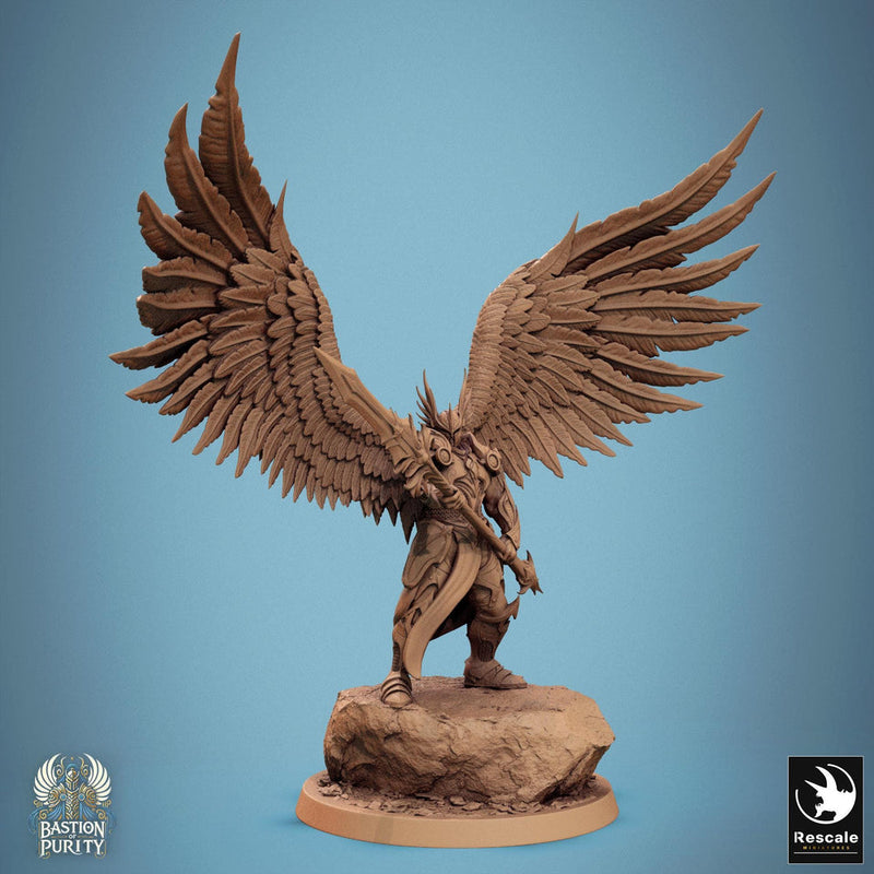 Winged Paladin, Male Celestial Angel, Solar, Deva (2 Poses), DnD 5e Unpainted Mini | 28mm, 32mm,54mm,75mm,100mm Scales |Dungeons & Dragons - Only-Games