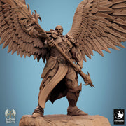 Winged Paladin, Male Celestial Angel, Solar, Deva (2 Poses), DnD 5e Unpainted Mini | 28mm, 32mm,54mm,75mm,100mm Scales |Dungeons & Dragons - Only-Games