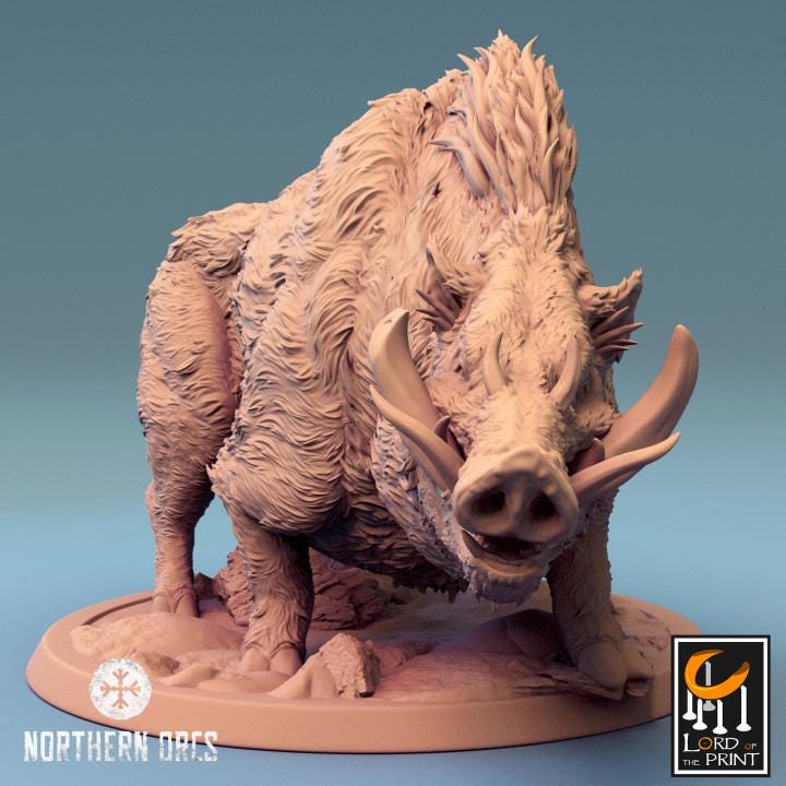 Wild Boar and Giant Boar Miniatures | Dungeons and Dragons 5e  | 28mm,32mm, 54mm, 75mm, 100mm Scale | Pathfinder | Rescale miniatures - Only-Games