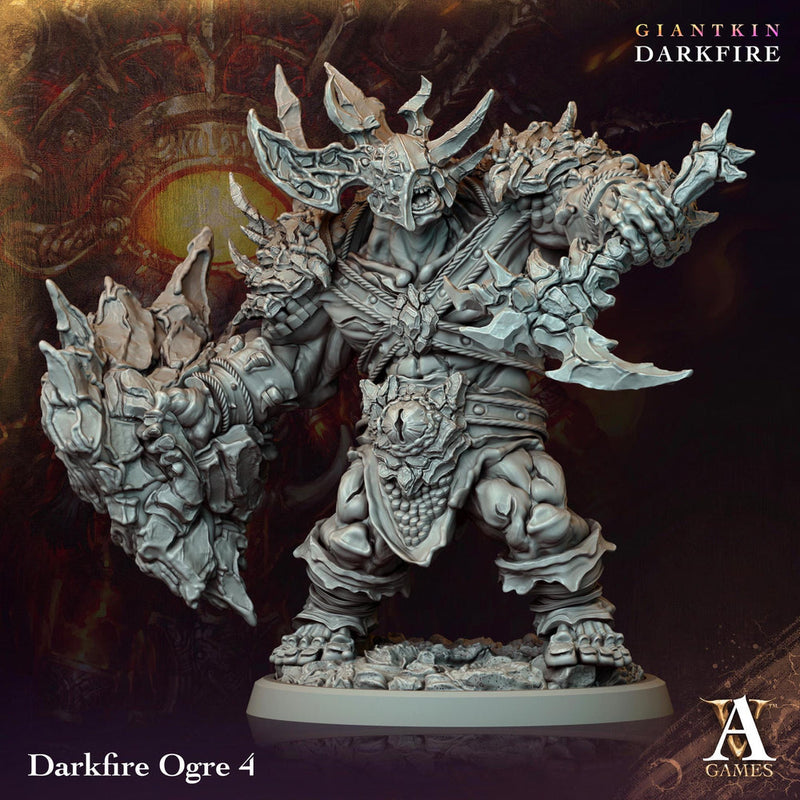 Raging Warrior Ogre, Resin Miniature | 28mm,32mm Scales (40mm, 50mm, 60mm, 75mm BASE Sizes) |  D&D 5e Against Giants | Dungeons and Dragons - Only-Games
