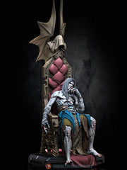 Vampire Lord Strahd on throne D&D 5e Unpainted Miniature| 28mm,32mm,54mm,75mm,100mm Scales | Pathfinder Figure | RPG | Figurine unpainted | - Only-Games