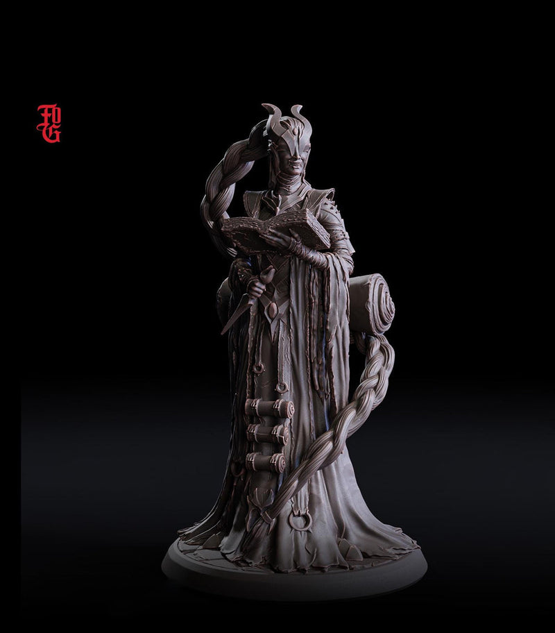 Female Wizard Diviner, Warlock, Sorcerer PC NPC | 28mm, 32mm,54mm, 75mm, 100mm Scale Resin Miniature | Dungeons and Dragons | Flesh of Gods - Only-Games