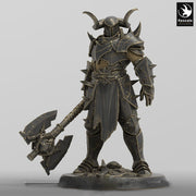 Oathbreaker Paladin, Fighter,Soldier Axe, DnD Unpainted Miniature| 28mm, 32mm,54mm,75mm,100mm Scales | Dungeons & Dragons - Only-Games