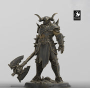 Oathbreaker Paladin, Fighter,Soldier Axe, DnD Unpainted Miniature| 28mm, 32mm,54mm,75mm,100mm Scales | Dungeons & Dragons - Only-Games