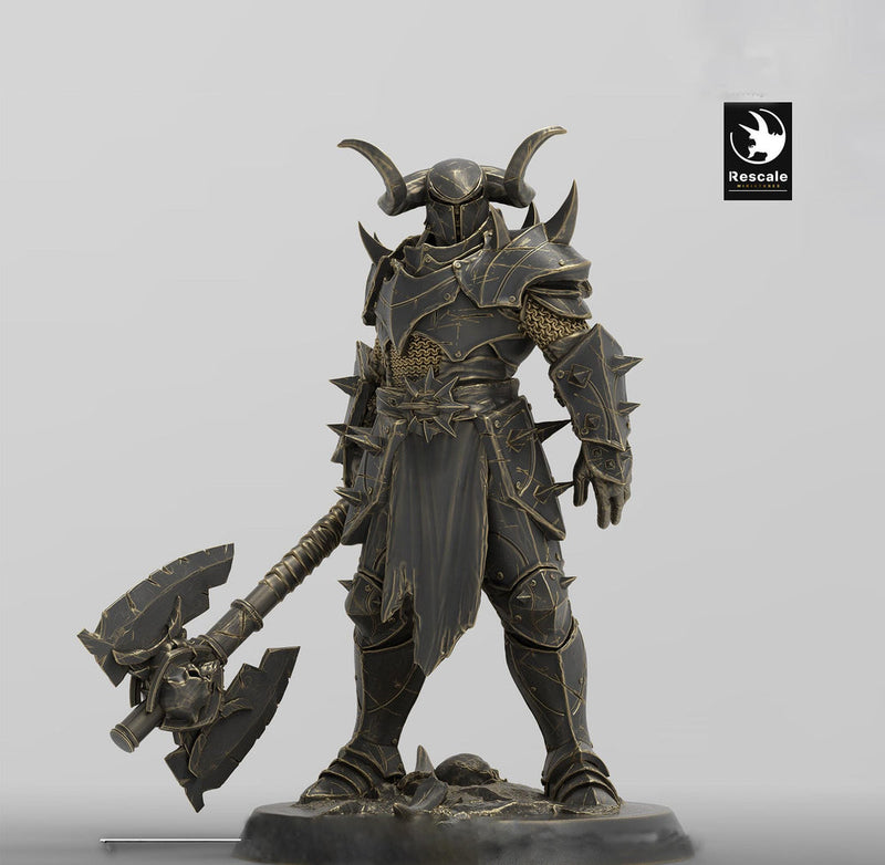 Oathbreaker Paladin, Fighter,Soldier Axe, DnD Unpainted Miniature| 28mm, 32mm,54mm,75mm,100mm Scales | Dungeons & Dragons - Only-Games