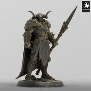 Oathbreaker Paladin, Fighter,Soldier Polemaster Spear, DnD Unpainted Miniature| 28mm, 32mm,54mm,75mm,100mm Scales | Dungeons & Dragons - Only-Games