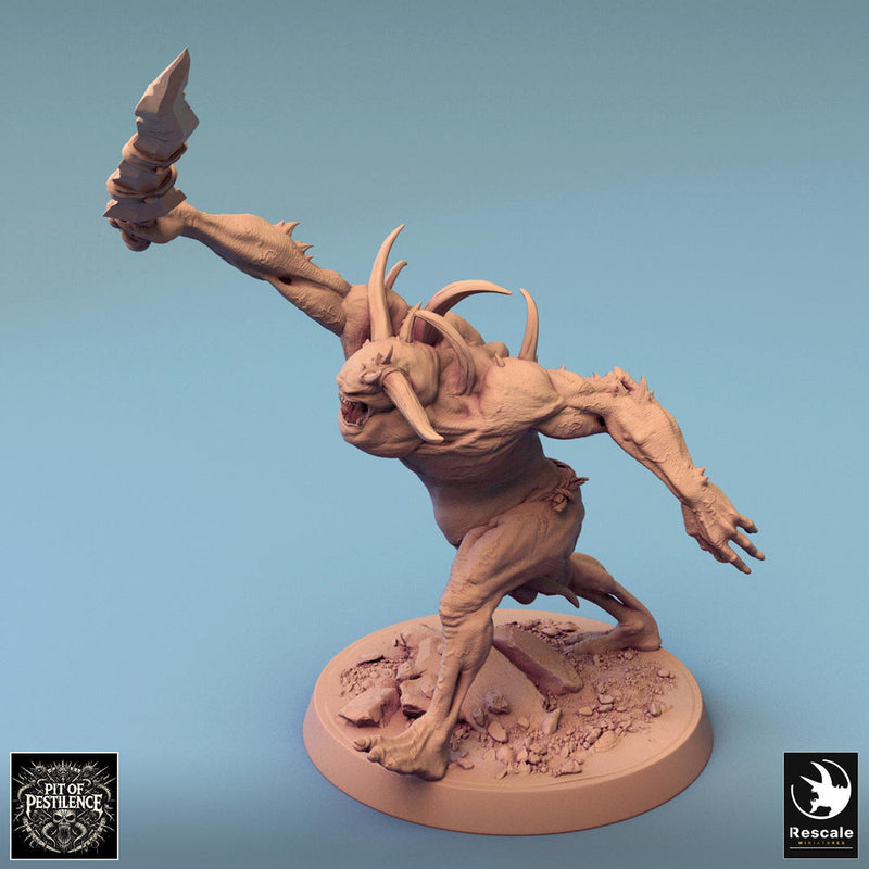 Putrid Fiend Demon, Flesh Golem Eldritch Horror, DnD Unpainted Miniature| 28mm, 32mm (proxy size),54mm,75mm,100mm Scales Dungeons & Dragons - Only-Games
