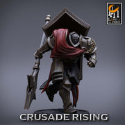 Paladin Knight Templar Cleric Polearm Unpainted Miniature | 28mm, 32mm,54mm,75mm, 100mm Scales | Dungeons and Dragons |Pathfinder - Only-Games