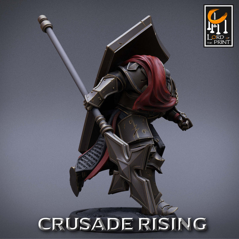 Paladin Knight Templar Cleric Polearm Unpainted Miniature | 28mm, 32mm,54mm,75mm, 100mm Scales | Dungeons and Dragons |Pathfinder - Only-Games