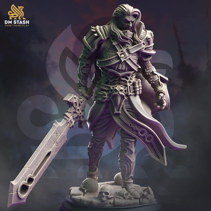 Vampire Knight Strahd in Armor | 28mm, 32mm,54mm, 75mm,100mm Scale | Undead Dungeons & Dragons 5e Miniatures | Pathfinder |Figurine DnD Mini - Only-Games