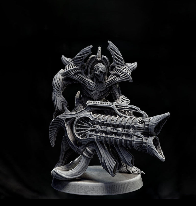 Sci-Fi Miniature Robot Infantry, H.R Giger Style | Base Diameter Sizes: 25mm,32mm, 50mm, 65mm,80mm | Resin Mini | Mini Monster Mayhem - Only-Games