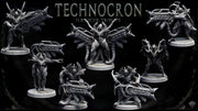 Sci-Fi Miniature Robot Infantry, H.R Giger Style | Base Diameter Sizes: 25mm,32mm, 50mm, 65mm,80mm | Resin Mini | Mini Monster Mayhem - Only-Games