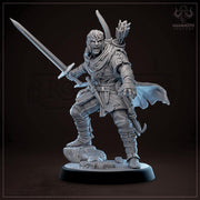 Human Male Ranger, Fighter, Rogue PC / NPC  | 28mm, 32mm,54mm,75mm,100mm Resin Miniature |Dungeons and Dragons |Mammoth Factory - Only-Games