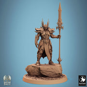 Human Paladin, Fighter Helm or No Helm, Polearm Spear PC / NPC, DnD 5e Unpainted Mini| 28mm, 32mm,54mm,75mm,100mm Scales |Dungeons & Dragons - Only-Games